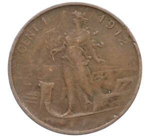 1 чентезимо 1912 года Италия — Фото №1