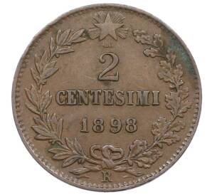 2 чентезимо 1898 года Италия — Фото №1