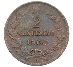 2 чентезимо 1908 года Италия — Фото №1