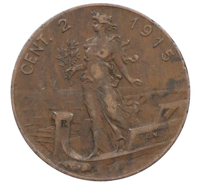 Монета 2 чентезимо 1915 года Италия (Артикул: M2-90818) — Фото №1