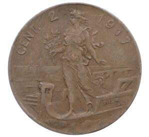 2 чентезимо 1917 года Италия — Фото №1