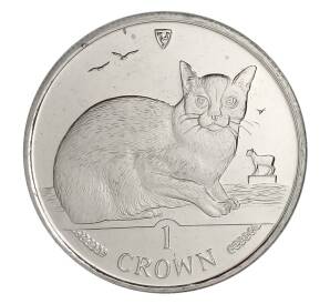 1 крона 1996 года Остров Мэн — Бурманская кошка — Фото №1