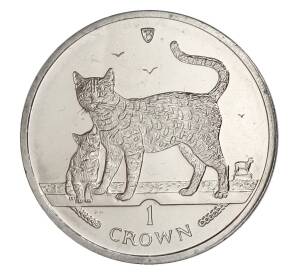 1 крона 2002 года Остров Мэн — Бенгальская кошка — Фото №1