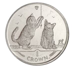 1 крона 2001 года Остров Мэн — Сомалийская кошка — Фото №1