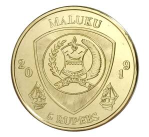 5 рупий 2019 года Провинция Малуку (Индонезия) — Ктенопома леопардовая — Фото №2