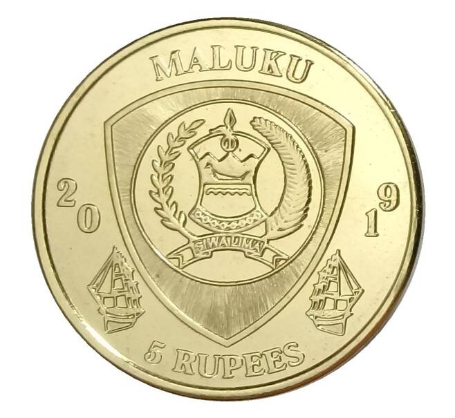 Монета 5 рупий 2019 года Провинция Малуку (Индонезия) — Африканский многоключник (Артикул: M2-33328) — Фото №2