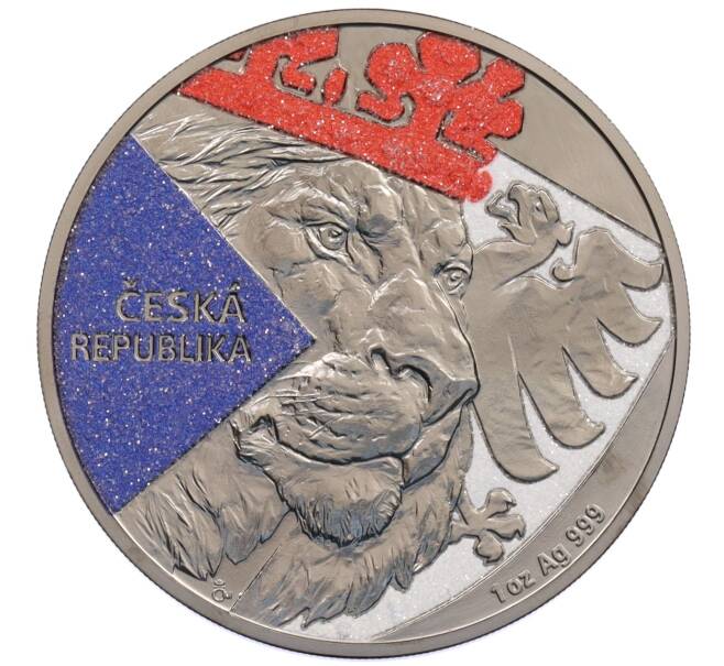 Монета 2 доллара 2024 года Ниуэ «Чешский лев» (Цветная эмаль) (Артикул: M2-90923) — Фото №1