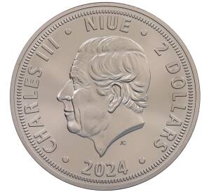 2 доллара 2024 года Ниуэ «Чешский лев» (Цветная эмаль) — Фото №2