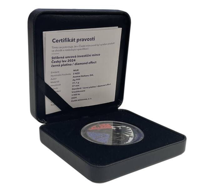 Монета 2 доллара 2024 года Ниуэ «Чешский лев» (Цветная эмаль) (Артикул: M2-90923)