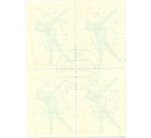 Сцепка из 4 марок 4 копейки 1980 года «XIII зимние Олимпийские игры в Лейк-Плэсиде — Скоростной бег на коньках» — Фото №2