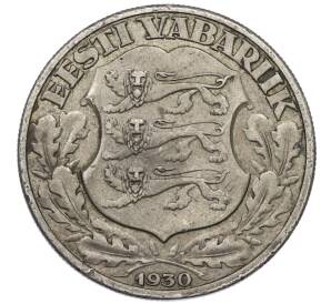 2 кроны 1930 года Эстония «Замок Тоомпеа в Таллине» — Фото №2