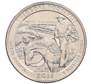 1/4 доллара (25 центов) 2016 года D США «Национальные парки - №34 Национальный парк Теодор-Рузвельт» — Фото №1