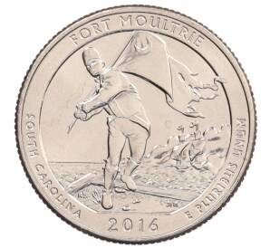 1/4 доллара (25 центов) 2016 года D США «Национальные парки — №35 Национальный парк Форт Молтри» — Фото №1