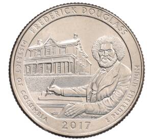 1/4 доллара (25 центов) 2017 года P США «Национальные парки — №37 Национальное историческое место Фредерика Дугласа» — Фото №1