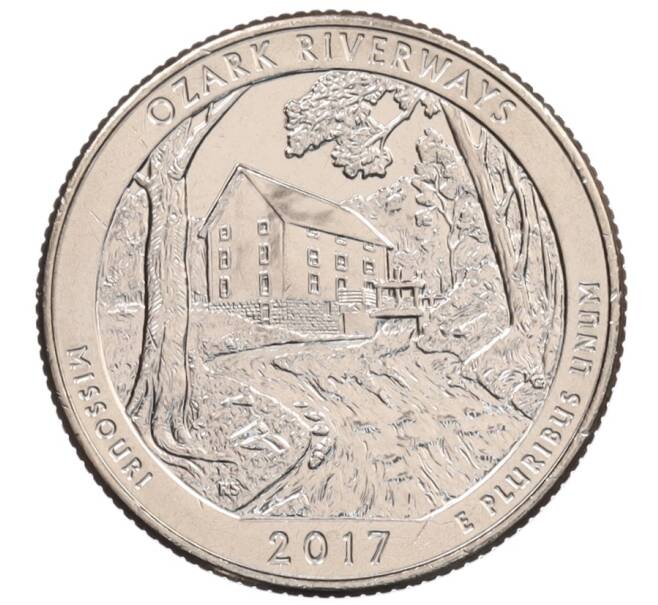Монета 1/4 доллара (25 центов) 2017 года D США «Национальные парки — №38 Водные пути Озарк» (Артикул: M2-5733) — Фото №1