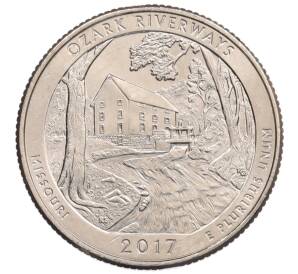 1/4 доллара (25 центов) 2017 года P США «Национальные парки — №38 Водные пути Озарк» — Фото №1