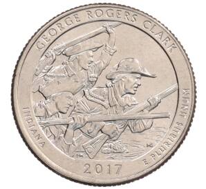 1/4 доллара (25 центов) 2017 года Р США «Национальные парки — №40 Национальный исторический парк имени Джорджа Р. Кларка» — Фото №1