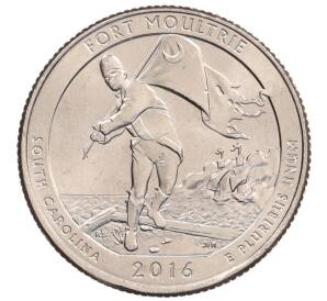 1/4 доллара (25 центов) 2016 года P США «Национальные парки — №35 Национальный парк Форт Молтри» — Фото №1