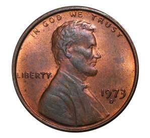 1 цент 1973 года D США — Фото №1