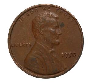 1 цент 1970 года США — Фото №1