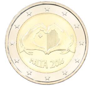 2 евро 2016 года Мальта «Любовь» — Фото №1