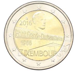 2 евро 2016 года Люксембург «50 лет мосту герцогини Шарлотты» — Фото №1