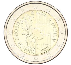 2 евро 2016 года Финляндия «100 лет со дня рождения Георга Хенрика фон Вригта» — Фото №1