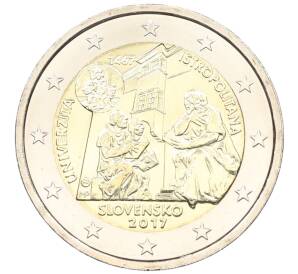 2 евро 2017 года Словакия «550 лет Истрополитанской академии» — Фото №1