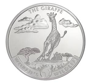20 франков 2019 года Конго «Дикая природа мира — Жираф»