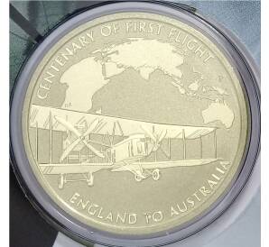 1 доллар 2019 года Австралия — 100 лет первого полета из Англии в Австралию в подарочном конверте с маркой — Фото №1