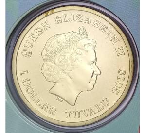 1 доллар 2019 года Тувалу — Пчелы в подарочном конверте с маркой — Фото №2