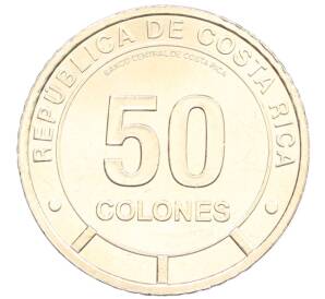 50 колонов 2023 года Коста-Рика «Фауна экосистемы — Коралловый риф (Морская черепаха Хоксбилл)» — Фото №2