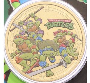 1 доллар 2025 года Тувалу «Черепашки-ниндзя» (в блистере) — Фото №1