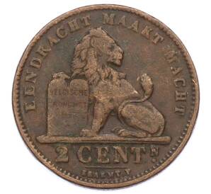 2 сантима 1911 года Бельгия (Надпись на голландском (DER BELGEN) — Фото №1