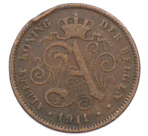 2 сантима 1911 года Бельгия (Надпись на голландском (DER BELGEN) — Фото №2