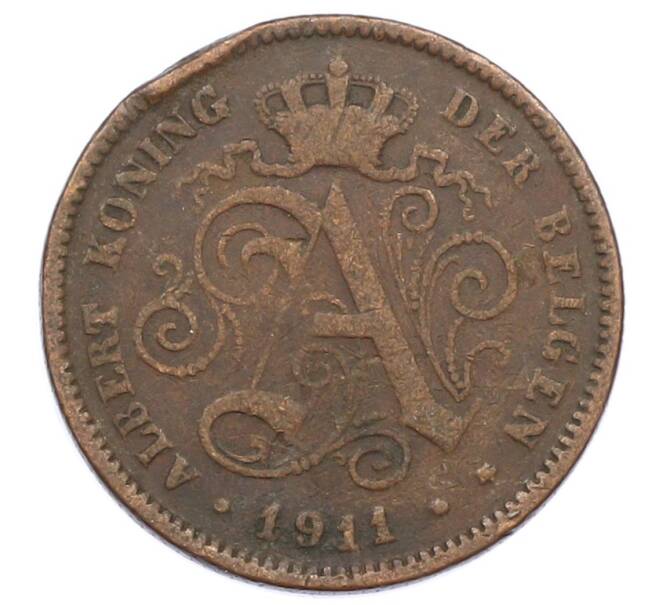 Монета 2 сантима 1911 года Бельгия (Надпись на голландском (DER BELGEN) (Артикул: M2-90985) — Фото №2