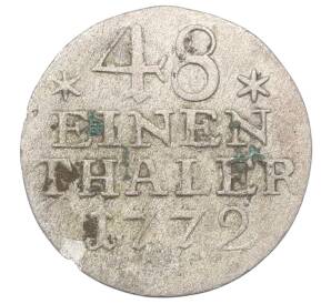 1/48 талера 1772 года Пруссия — Фото №1
