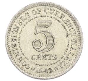 5 центов 1943 года Малайя — Фото №1