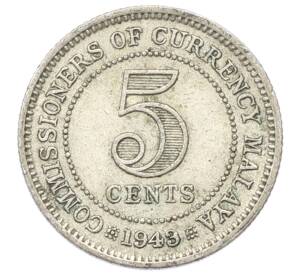 5 центов 1943 года Малайя — Фото №1