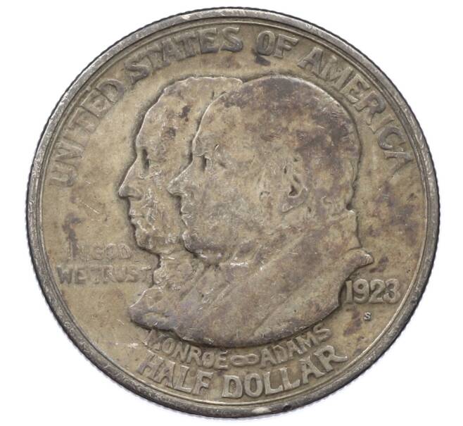 Монета 1/2 доллара (50 центов) 1923 года S США «100 лет Доктрине Монро» (Артикул: M2-91044) — Фото №1