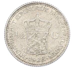 1/2 гульдена 1928 года Нидерланды — Фото №1