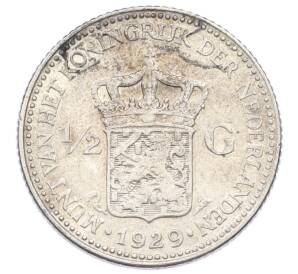 1/2 гульдена 1929 года Нидерланды — Фото №1