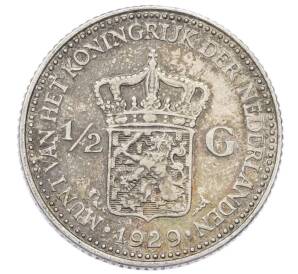 1/2 гульдена 1929 года Нидерланды — Фото №1