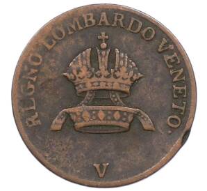 1 чентезимо 1822 года Ломбардия-Венеция — Фото №2