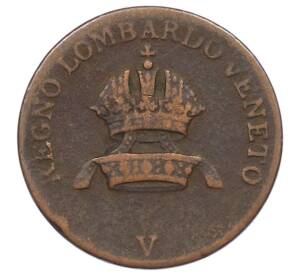 1 чентезимо 1822 года Ломбардия-Венеция — Фото №2