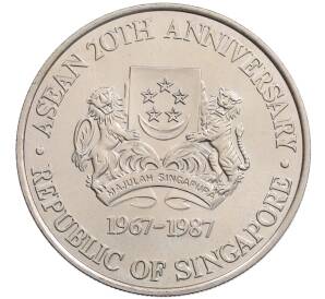 10 долларов 1987 года Сингапур «20 лет АСЕАН» — Фото №2