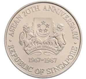 10 долларов 1987 года Сингапур «20 лет АСЕАН» — Фото №2