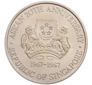 10 долларов 1987 года Сингапур «20 лет АСЕАН» — Фото №2