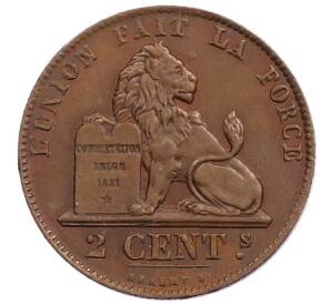 2 сантима 1862 года Бельгия — Фото №1