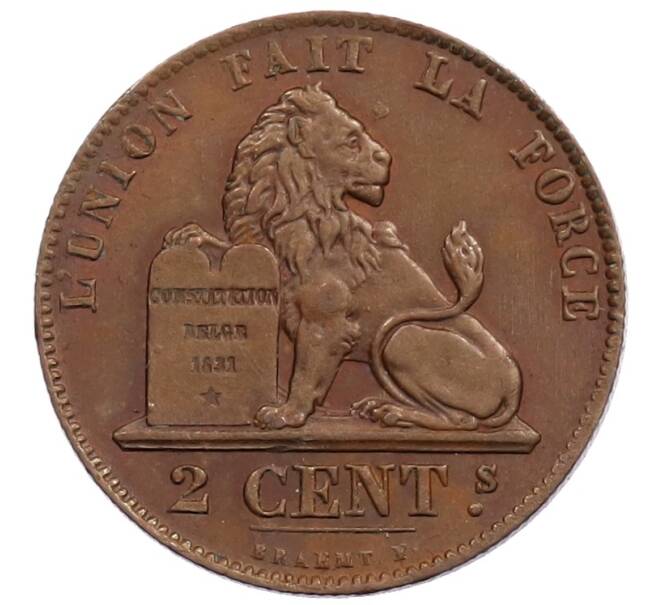 Монета 2 сантима 1862 года Бельгия (Артикул: K2-0711) — Фото №1